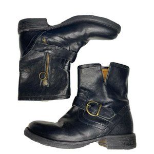 Fiorentini + Baker 'Eli' Black Leather Ankle Biker Boots Size 36 Genuine Leather